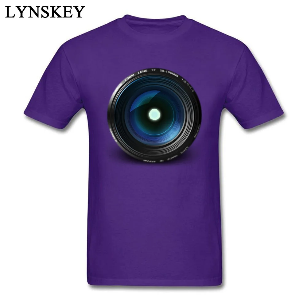 T-shirts Summer Short Sleeve Special Round Neck Cotton Tops Shirts Design Fall Camera Lens Clothing Shirt for Men Top Quality Camera Lens purple