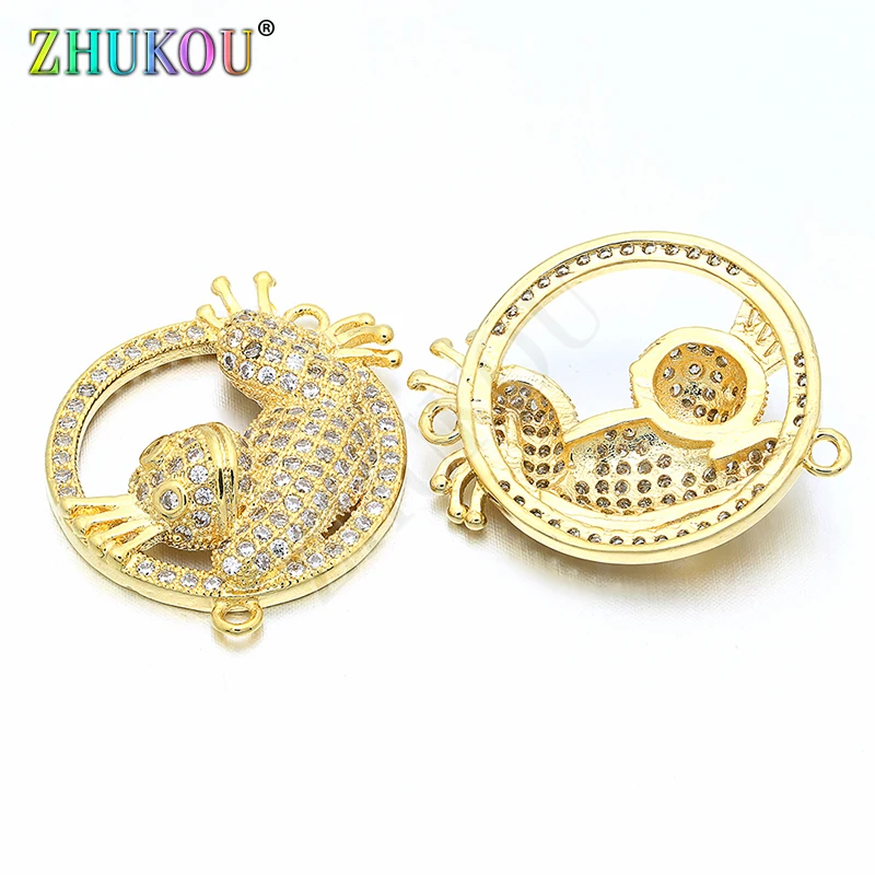 

21*27mm Supplies for High Quality Copper Inlay CZ Charms Connector Diy Jewelry Findings, Mixed Color, Model: VS112