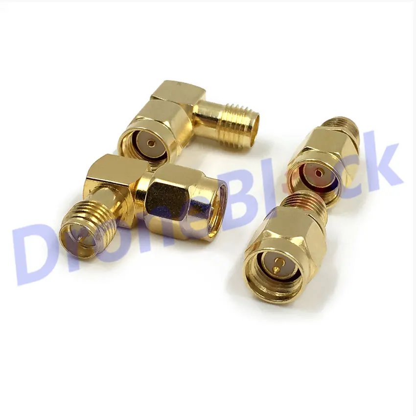 

2 Pcs Antenna SMA Adapter Connector RP-SMA Jack plug Female/Male 90 degree right angle straight curved for RC 5.8G 433Mhz 915Mhz