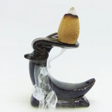 Креативный керамический домашний декор, держатели для благовоний в лунном заливе, мини конусная кадильница для курения, Офисная Будда, курильница для благовоний, чайный домик