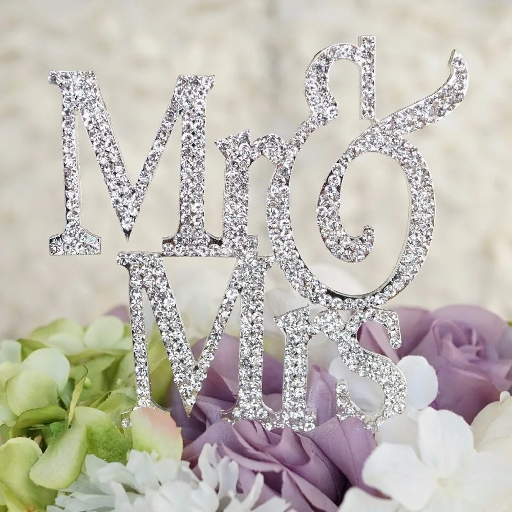 Настоящий "mr& Mrs" Livraison Gratuite Vente Chaude Mousseux Strass Cristaux De Mariage Anniversaire romanic Gateau Topper