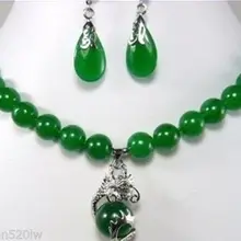 Натуральные модные украшения красивые 10 мм зеленые серьги с драгоценным камнями кулон с драконом ожерелье Кварцевые тонкие 925 Серебряные часы Крылья Женщины королева