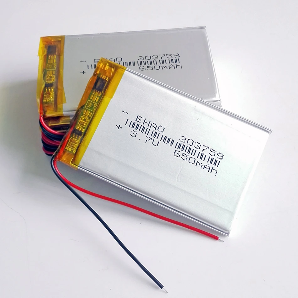 10 x шт 3,7 V 650mAh 303759 литий-полимерный аккумулятор Li-Po Аккумуляторная батарея для DIY игрушки Mp3 MP4 MP5 gps psp bluetooth гарнитура