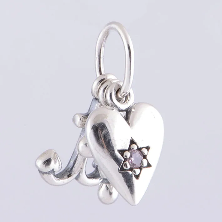 Faith,hope love heart dangle Charms 925 Sterling Silver Jewelry beads