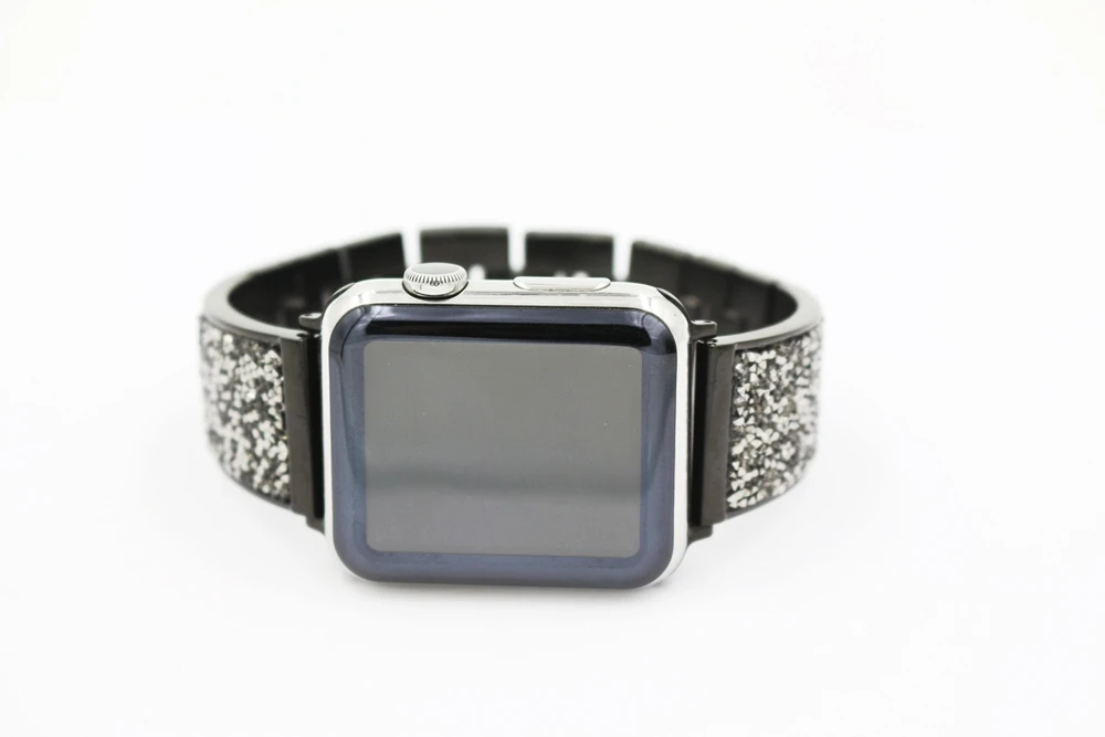 URVOI Блестящий ремешок для Apple Watch series 5 4 3 2 1 ремешок для iwatch роскошный блестящий циркониевый браслет современный дизайн