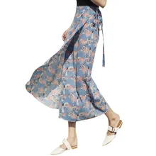 Страусиная популярная модная женская юбка в стиле бохо с высокой талией и принтом Летняя Повседневная пляжная Макси Длинная юбка женские юбки новое поступление