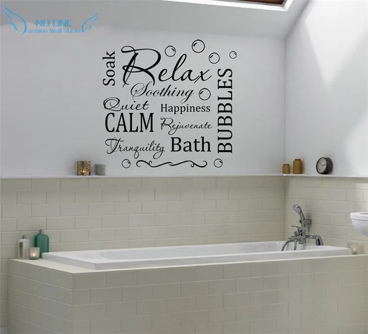 RelaxCalmBubblesBathWallArtStickerDecalVinylHomeDecorStikers