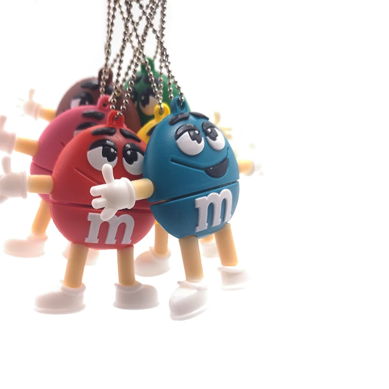 Pendrive cartoon M chocolate beans usb flash drive 4GB 8GB 16GB 32GB 64GB real capacity memory stick personalized gift pen drive