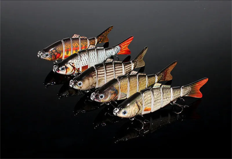 Hot Sale 6-Segment Fishing Lure 10cm 9 Colors 3D Eyes Fake Crankbaits (4)