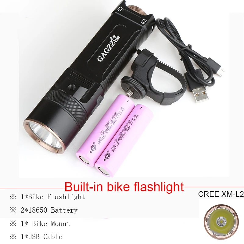 

2016 Newest Flashlight LED CREE XM-L2 Flash Light 4-Mode Torch Bike Bicycle Light Outdoor Lighting +18650 Battery +Mount Holder