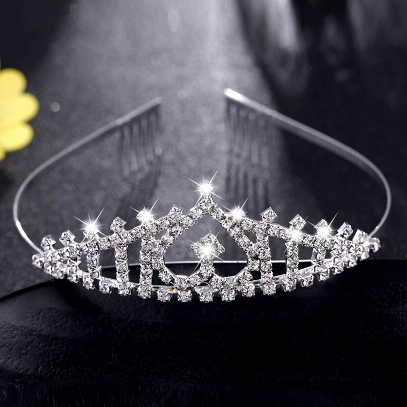 

MQATZ Girls Hair Accessories Children's Dress Accessories Crown Headband Princess Tiara Shiny Rhinestones