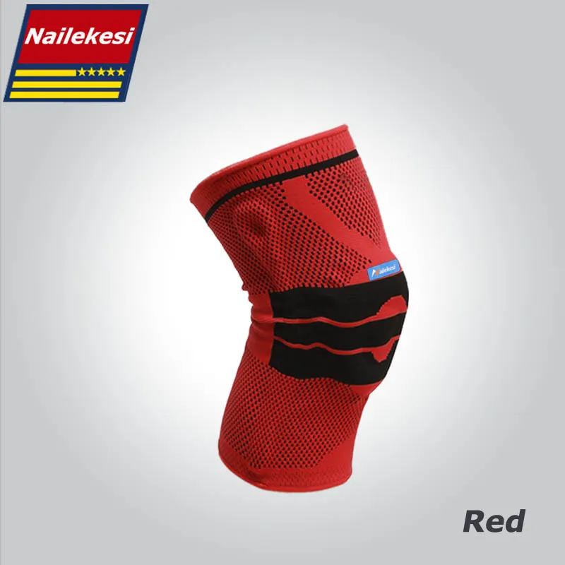 Спандекс колено рукав волейбол наколенник баскетбол спорт наколенники эластичный бинт для колена протектор футбол наколенник поддержка - Цвет: Red