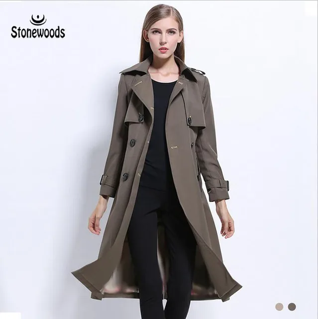 trench coat for women british style double breasted coat plus size plus size peacoat