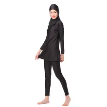 Новые женские мусульманские плавающие скромные покрытия хиджаб плюс размер Мусульманский купальник купальный костюм пляжный купальник для Аравийского Буркини