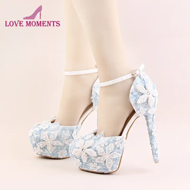 blue designer wedding shoes