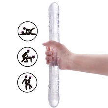 Double Long Realistic Dildos Cock Lesbian Vaginal Anal Plug Flexible Soft Jelly Fake Penis For Women Dildos Sex Toys Horse Dildo faak 16 inch long dildo anal plug dual use double dildo big penis fake sex products sex toys for women lesbian sword dick cock