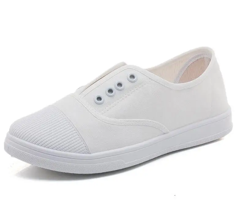 Women Casual Shoes 2018 New Summer Breathable Women slip on canvas Sneakers Fashion Female White ...