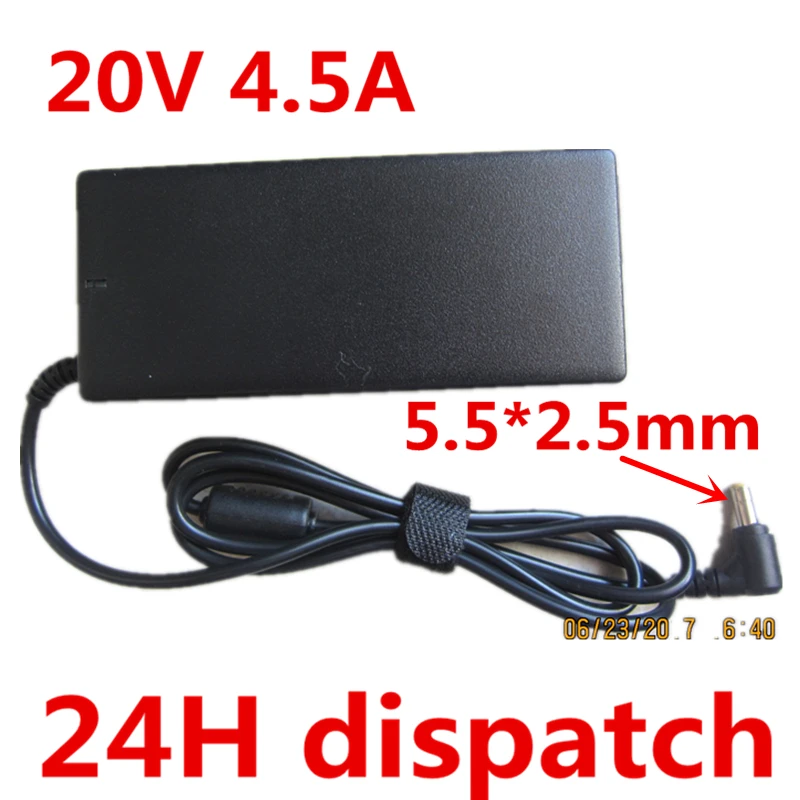 

20V 4.5A 5.5*2.5 Laptop Ac Adapter Charger for Lenovo Ideapad Y550P Y560 Y560P Y570 Y580 Y650 Y710 Y730 S300 S400