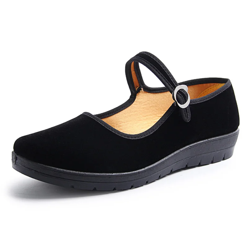 black USHINE EU35-40 черный фланелевый открытый устойчивый народный балетный костюм Йога учитель латинские Бальные балетные костюмы танцевальные кроссовки Женская обувь для девочек - Цвет: black