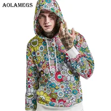 Aolamegs толстовки мужские с принтом подсолнуха Камуфляжный пуловер с капюшоном Толстовка Мужская Уличная мода хип-хоп толстовка уличная