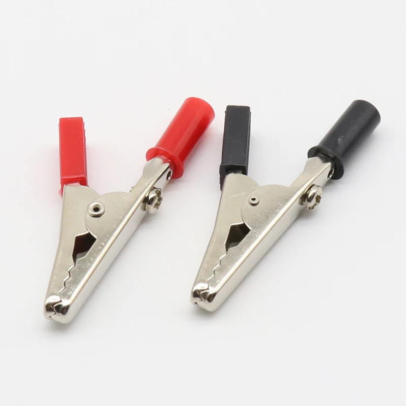 10 pcs 50mm Plastic Handle Test Probe Metal Alligator Clips