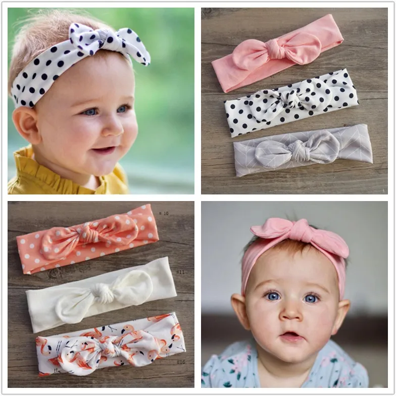 Baby Cotton Headbands Printed Headbands Bunny Ears Style Elastic Headband for Little Girls Cute Accessories