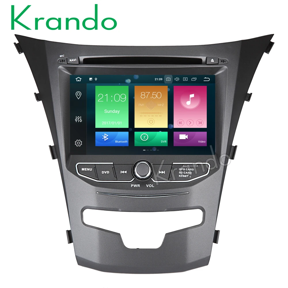Автомагнитола Krando Android 8 0 7 дюймов 32 Гб ПЗУ для Actyon Kyron Korando 2014 + gps-навигатор
