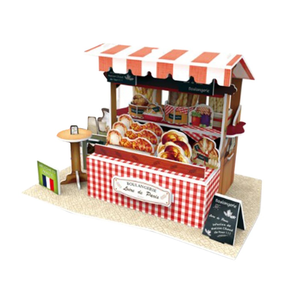 DIY Wooden Doll House Kits - European Architecture House - Home Decoration - Miniature Shop Buildings for Children Birthday