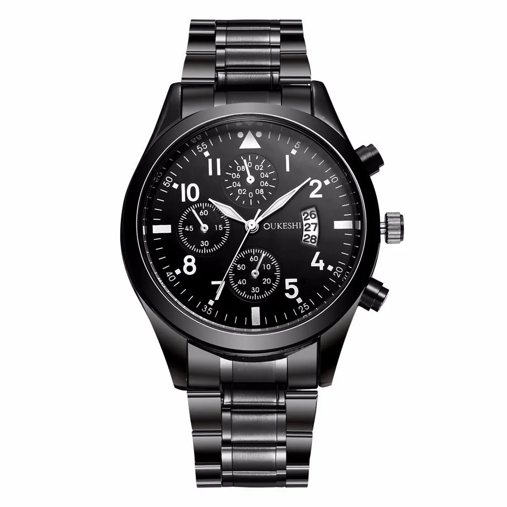 

Hot Fashion Men Stainless Steel Business Calendar Watch Casual Luxury Quartz Wrist Watches Relogio Masculino OUKESHI Clock