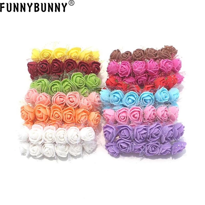 FUNNYBUNNY 12 шт Мини Искусственные розы DIY Свадебные цветы аксессуары сделать