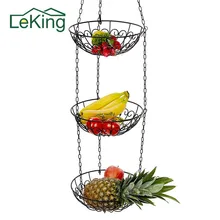 Three-layers Multi-Functional Fruit Plant Hanging Basket Flower Pot Plant Pot With Hanging Chain For Home Garden Balcony Decor