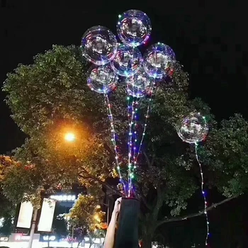 

6pcs/lot Clear Bubble Balloon With Led Strip Copper Wire Luminous Led Balloons for wedding Decorations birthday party Supplies
