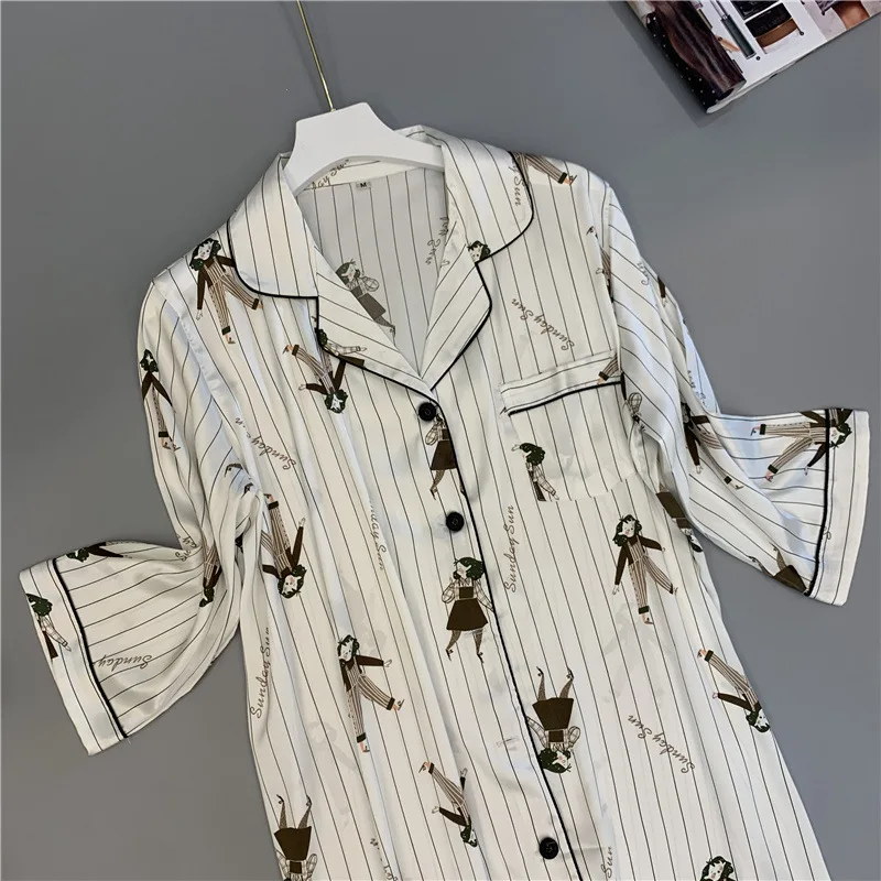 Осенняя кружевная ночная сорочка, ночная рубашка с коротким рукавом, шелковая пижама, атласная сексуальная ночная рубашка, негабаритная ночная рубашка
