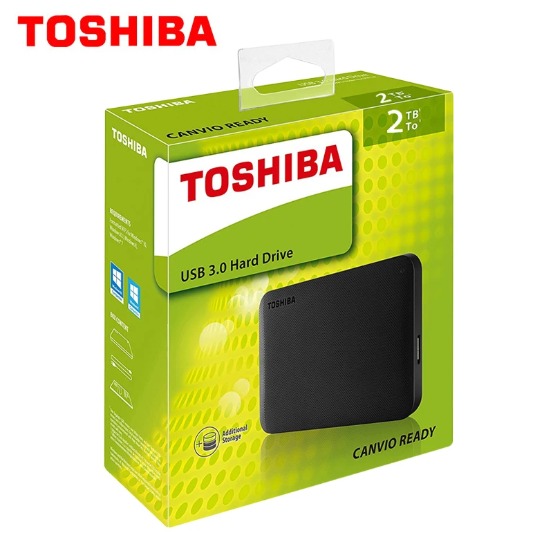 TOSHIBA 1TB 2TB 3TB External HDD 1000GB HD Portable Hard Drive Disk USB 3.0 SATA3 2.5" HDTB110A 100% Original New external hard drive hard drive