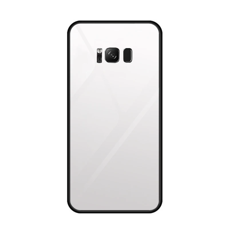 Градиент закаленное Стекло чехол для samsung Galaxy J8 J4 Plus J6 A6 A7 A8 A9 S10 S10E S9 S8 телефона чехол с изображением цветного корпус под плетенную сумку - Цвет: White