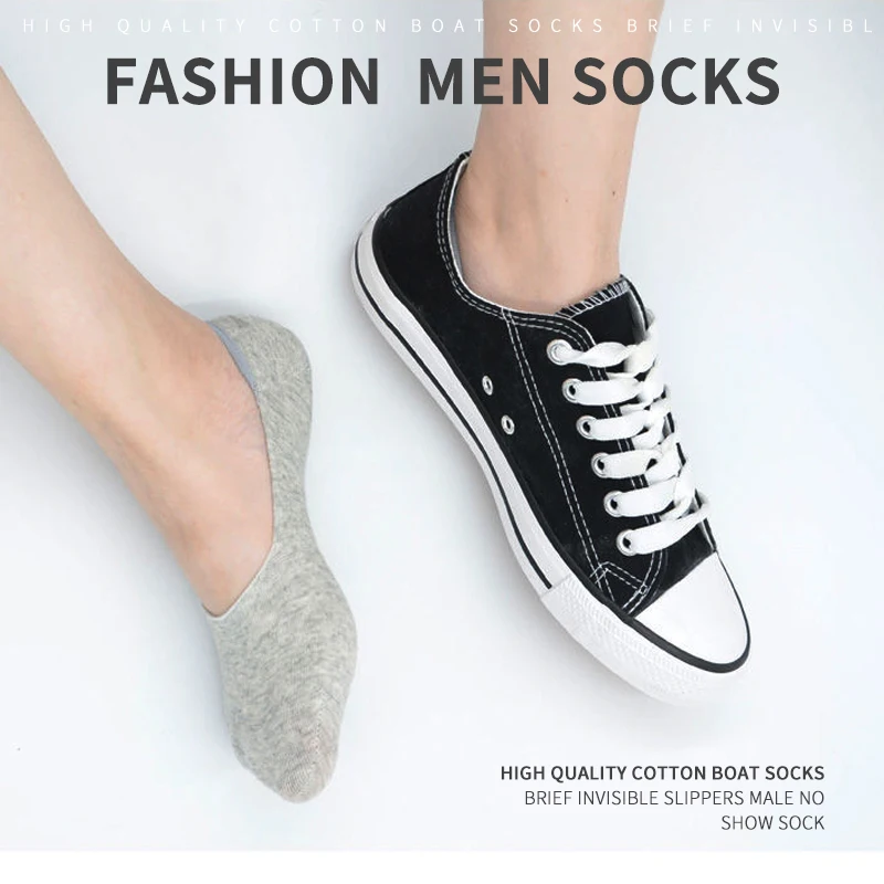 

10Pairs Summer Invisible Mens Socks Non-Slip Dress Business Casual Socks for Men Boat Socks Slippers Cotton Blends Sock No Show
