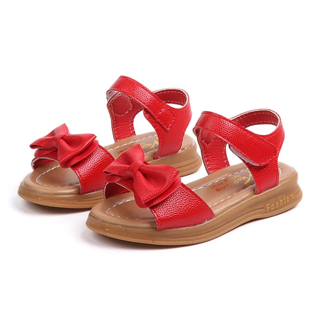 Newest kids sandals Summer Kids Shoes Children Magic Hook Beach Sandals Fashion Bowknot Girls Flat Pricness Shoes Dropshipping