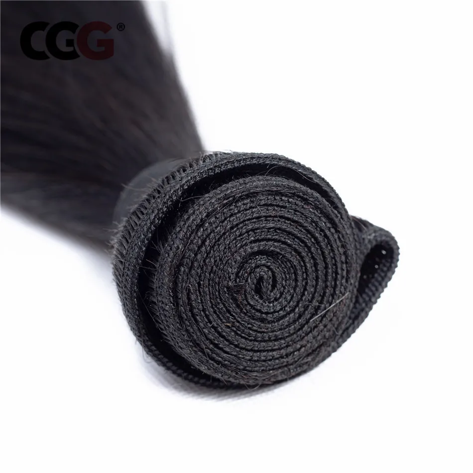 CGG Pacchi Dei Capelli Indiani Diritto Non-Remy Dei Capelli 1 Bundle Capelli Umani Nelle Estensioni Colore Naturale 8-26 pollice Della Macchina A Doppia Trama