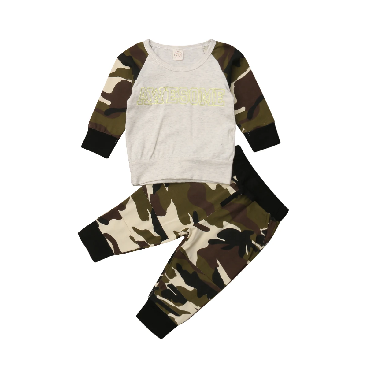 

Kids Baby Girl Boy Clothes Cotton Tops Long Sleeve T-shirt Camouflage Pants Leggings Toddler Outfits Set 2019