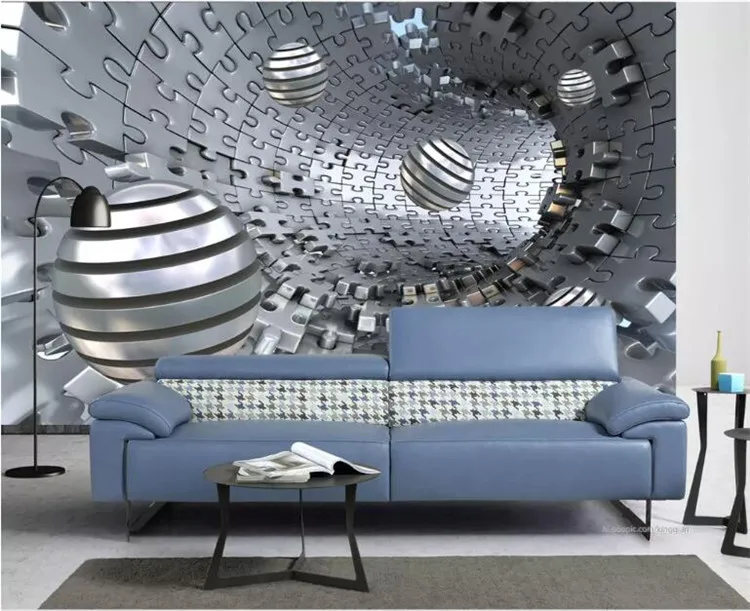 

Custom 3D Wall Murals Wallpaper Modern Abstract Stereoscopic Space Circle Ball Living Room TV Background Photo Wall Paper Mural