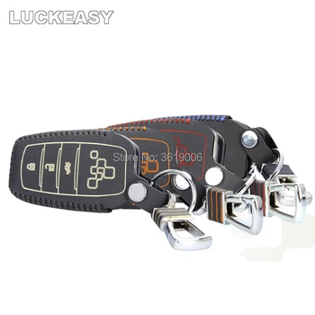 

LUCKEASY High Quality Leather Remote Key Case Cover Holder For Toyota Corolla Prado CROWN