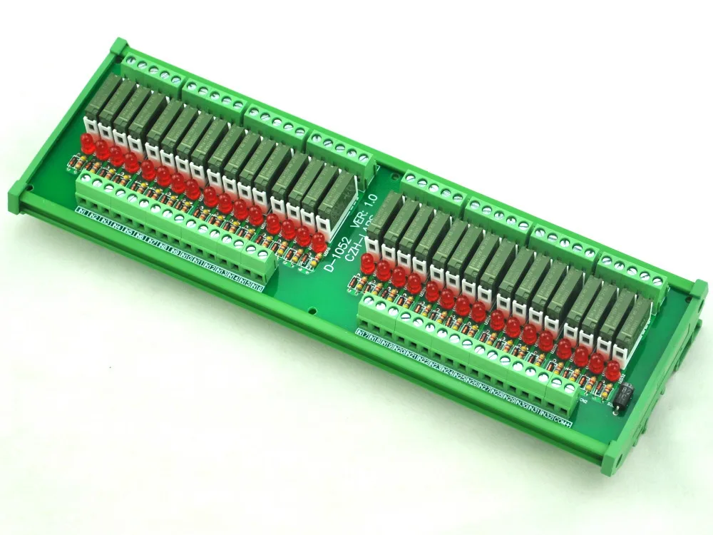

Slim DIN Rail Mount DC12V Sink/NPN 32 SPST-NO 5A Power Relay Module, APAN3112