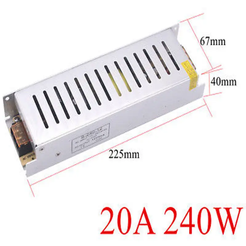 12V светильник ing трансформатор 5A-30A импульсный источник питания 60 Вт 120 Вт 150 Вт 200 Вт 250 Вт 360 Вт светодиодный адаптер для светодиодных лент светильник - Цвет: 240W  12V  20A