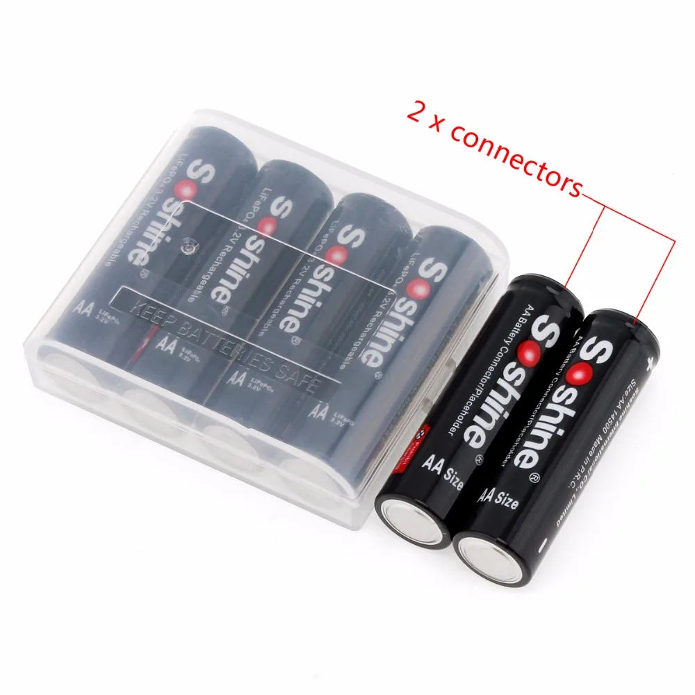 Soshine 4 шт. 3 2 в 700 мАч высокая емкость 14500 LiFePO4 аккумуляторная батарея AA|battery box|aa