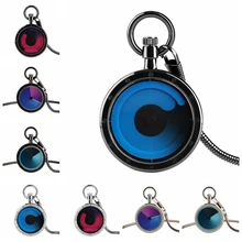 Топ класса люкс Swirl вращающаяся стрелка кварцевые карманные часы Цвет Градиент поворотный часы Подарки для мужчин и женщин+ 30 см змеиная цепь