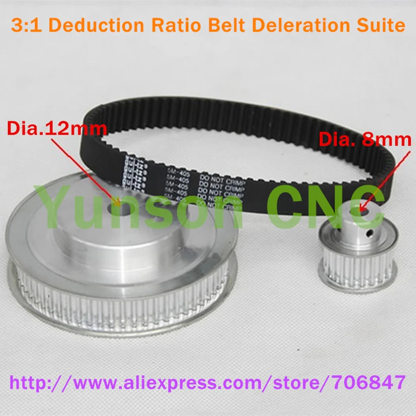

3:1 Deceleration Ratio Timing Belt Suite Large Pulley 60teeth 12mm inner Diameter Small Pulley 20teeth 8mm inner
