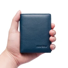 NewBring минималистский кожаный бумажник Для мужчин с отделением для кредитных держатель для карт кошелек мужской