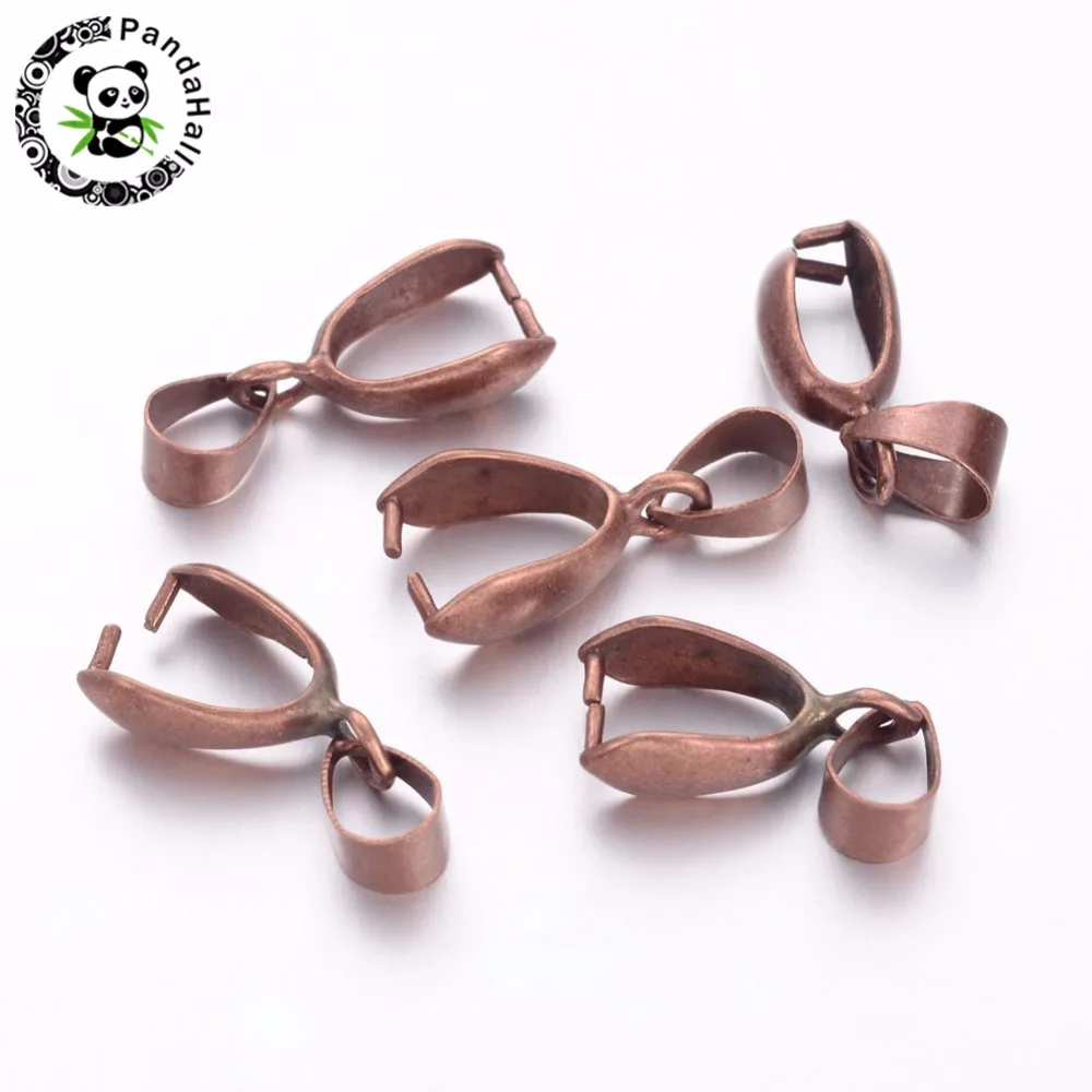 

20pcs Jewellery Findings Pinch Bails Clasps Connector for Pendant 20x7mm Antique Bronze Red Copper