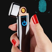 Тонкая usb зарядка зажигалка с сенсорным экраном электронные зажигалки для сигарет маленькая перезаряжаемая электрическая зажигалка ветрозащитный подарок для мужчин