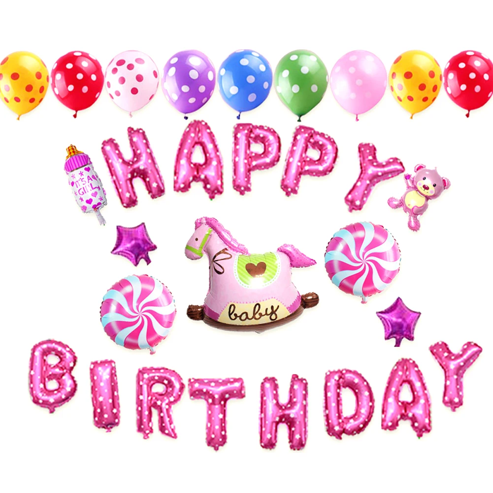 Foil HAPPY BIRTHDAY Balloon Set Birthday Balloons Decorations for Home Birthay Partydecorations